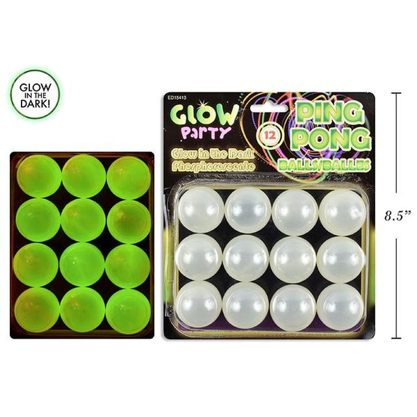12pk Glow in the Dark Ping Pong Balls