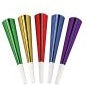 15 Multicoloured Foil Horns