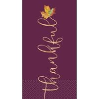 16 Chic Thanksgiving Guest Napkings, Foil Stamped