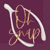16 Chic Thanksgiving O Snap Beverage Napkings, Foil Stamped