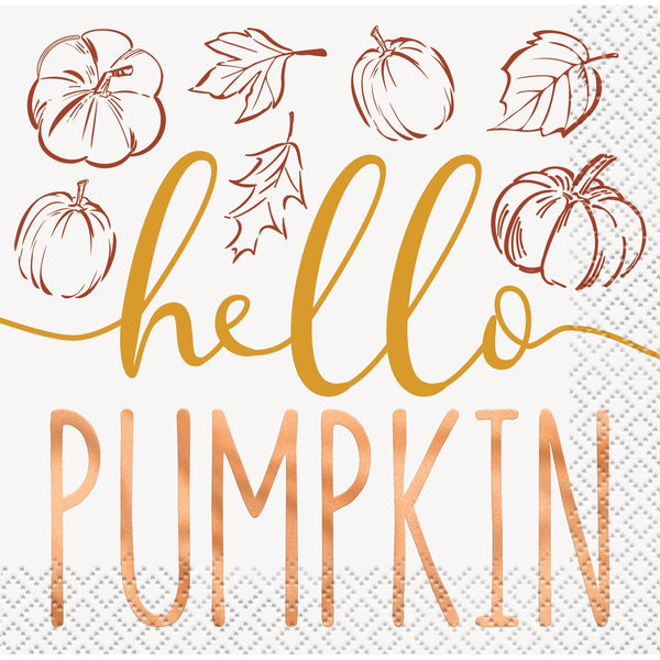 Napkin - Beverage, "Hello Pumpkin"