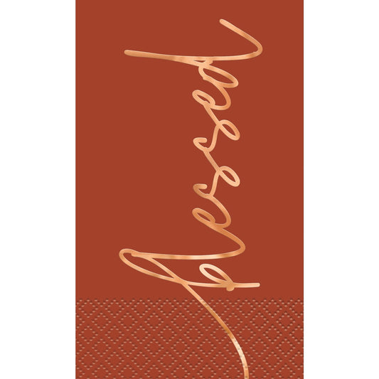 Napkin - Guest, Elegant Thanksgiving "Blessed", 16 Count