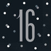 16 Glitz Black & Silver Lunch Napkins 16