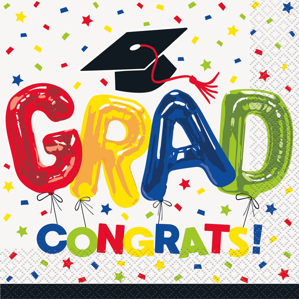 16 Letter Balloon Graduate Luncheon Napkins