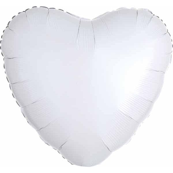 18" Metallic White Foil Heart Balloon
