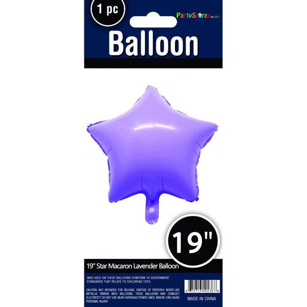 19" Star Macaron Lavender Foil Balloon