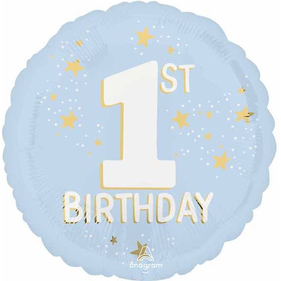 1st Birthday Mister 18" Blue Foil Balloon