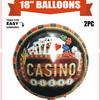 2 Casino Party 18" Foil Balloons