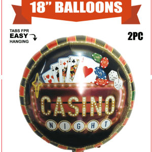 2 Casino Party 18" Foil Balloons