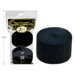 2-Pack Black Crepe Streamers, 81ft each