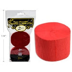 2-Pack Red Crepe Streamers, 81ft Each