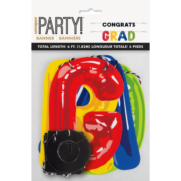 2 Piece Balloon Graduate Letter Banner 6 Feet