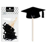 24 Pack Graduation Cap Bamboo Cocktail Picks.
