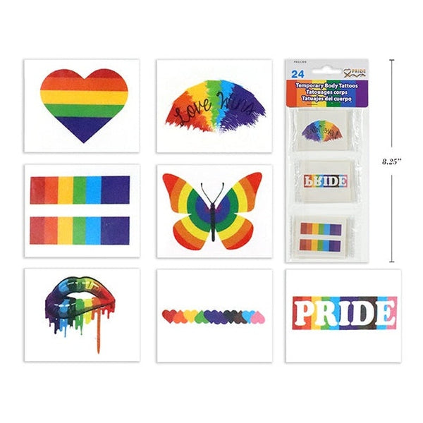 24pk Pride Temporary Body Tattoos