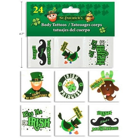 24pk St.Pat's Temporary Body Tattoos