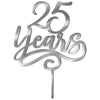 25th Anniversary Silver Cake Topper