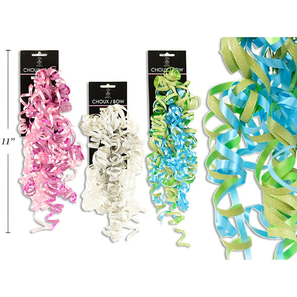 2pc Curly Bows Pastel Assorted 5mm x 34in