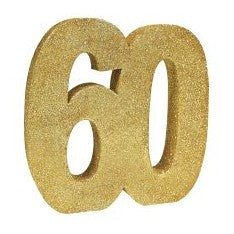 3-D Glittered "60" Centerpiece