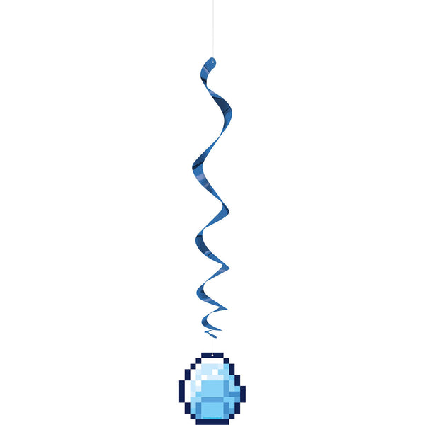 3 Minecraft Hanging Swirl Decorations 26"