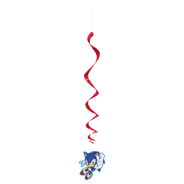 3 Sonic Hanging Swirl Decorations 26"