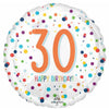30th Birthday Confetti Balloon 18" Foil