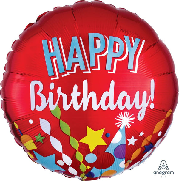 Festive Happy Birthday 18" Foil Balloon