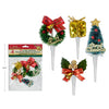 4 Pack Christmas 3-D Cake Toppers. Random Assortments.