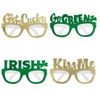 4 St. Patrick's Day Novelty Foil Glasses