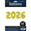 40" 2026 Jumbo Number Helium Bouquet Gold