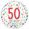 50th Birthday Confetti 18" Foil Balloon