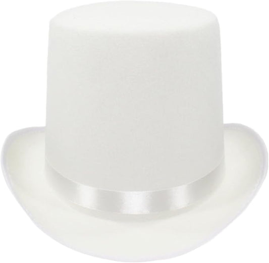 Adult's White Felt Top Hat Costume Accessory