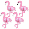 Pink Tissue Hangable Flamingo Decorations 10" x 7", Pack of 4