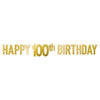 Gold Happy 100th Birthday Banner