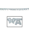 Silver Foil Happy Anniversary Streamer