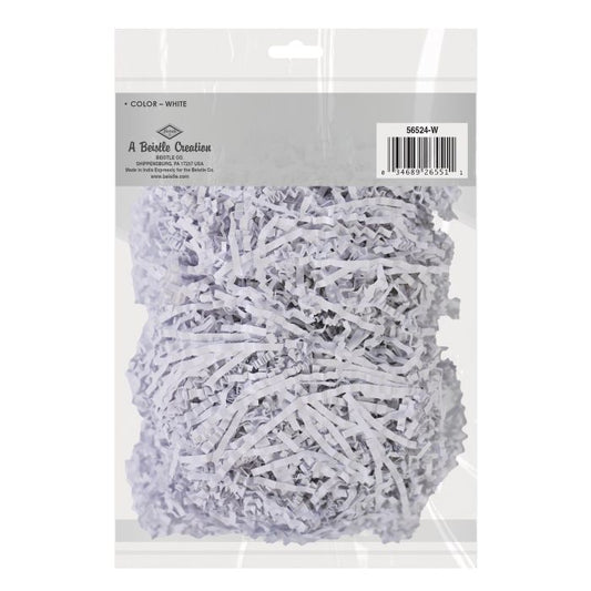 White Paper Shreds for Gift Wrap, Baskets & Boxes, 2oz