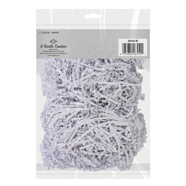 White Paper Shreds for Gift Wrap, Baskets & Boxes, 2oz