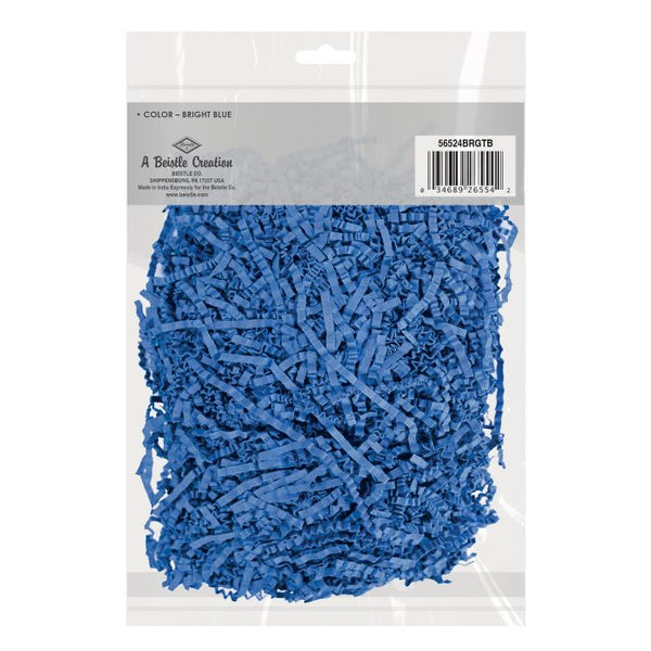 Bright Blue Paper Shreds for Gift Wrap, Baskets & Boxes, 2oz