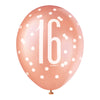 6 12" Rose Gold Latex Balloons 16