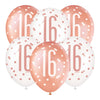 6 12" Rose Gold Latex Balloons 16