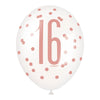 6 12" Rose Gold Latex Balloons 16
