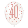 6 12" Rose Gold Latex Balloons 40