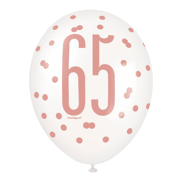 6 12" Rose Gold Latex Balloons 65