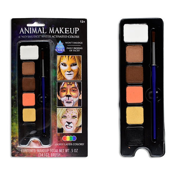 6-Color Animal Makeup Tray with Brush 14.1g