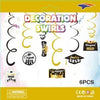 6 Congrats Grad Decorative Swirls