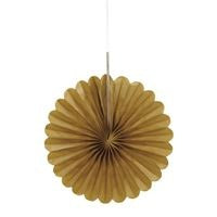 6" Mini Decorative Fans, Gold, 3 Count