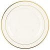 6" Premium White Plastic Plate with Gold Trim - 12 Count