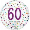 60th Birthday Confetti 18" Foil Balloon