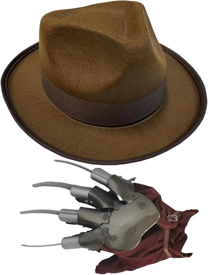 Nightmare on Elm Creep Fright Glove And Fedora Costume Accessory Set