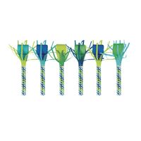 Dinosaur Party Fringed Party Blowouts, Set of 6