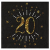 20th Birthday Gold Sparkling Napkins